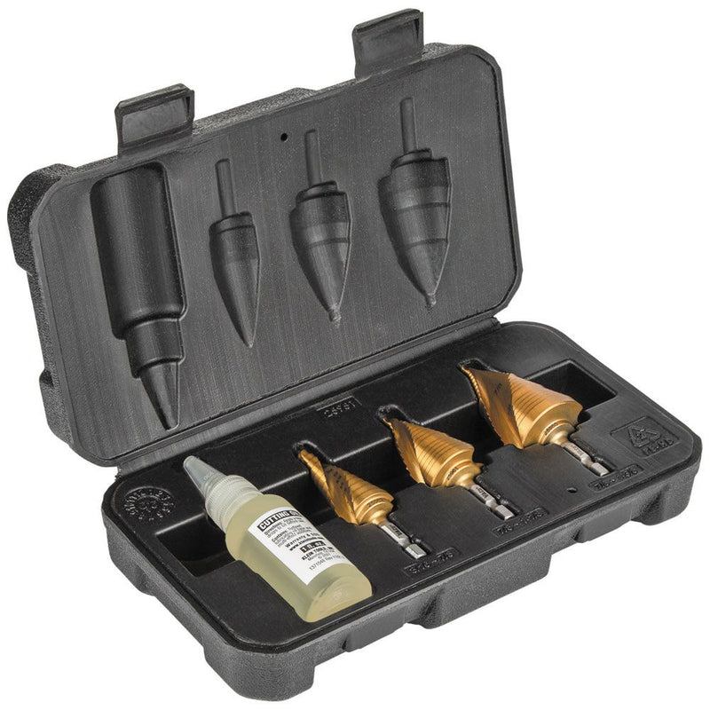 Step Bit Kit, Spiral Double-Fluted, VACO, 3-Piece