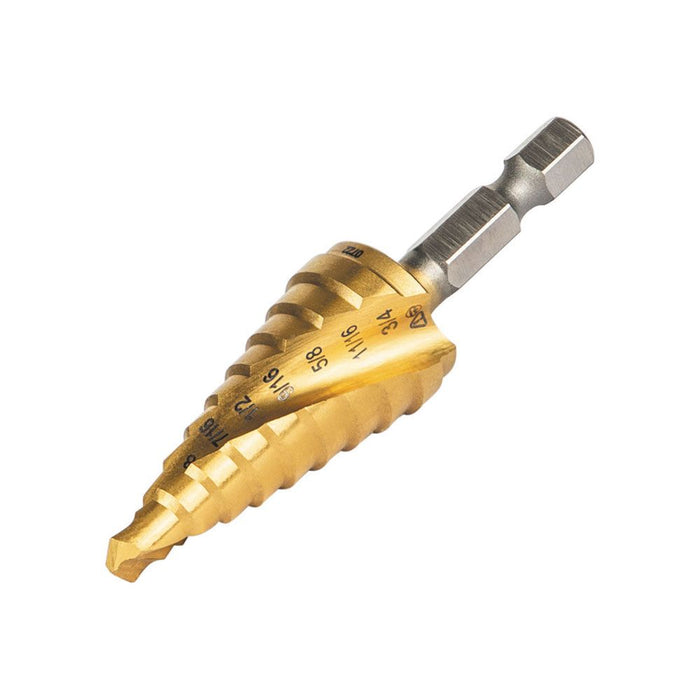 Step Drill Bit, Spiral Double-Fluted, 1/4-Inch to 3/4-Inch, VACO