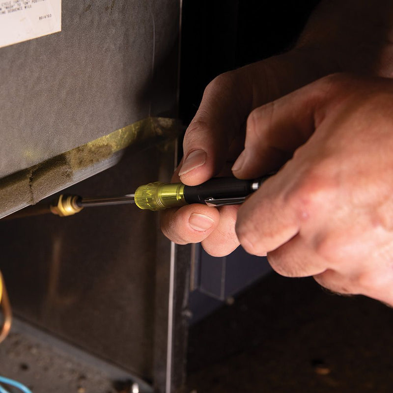 HVAC Pocket Screwdriver, 3-in-1, Phillips, Slotted, Schrader Bits