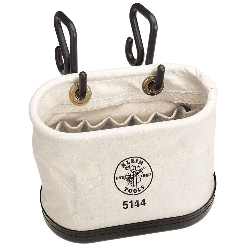 Canvas Bucket, 15-Pocket Aerial Oval Bucket with Hooks