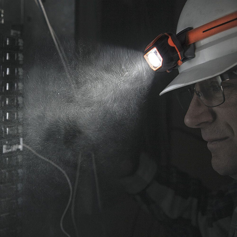 LED Headlamp with Silicone Hard Hat Strap
